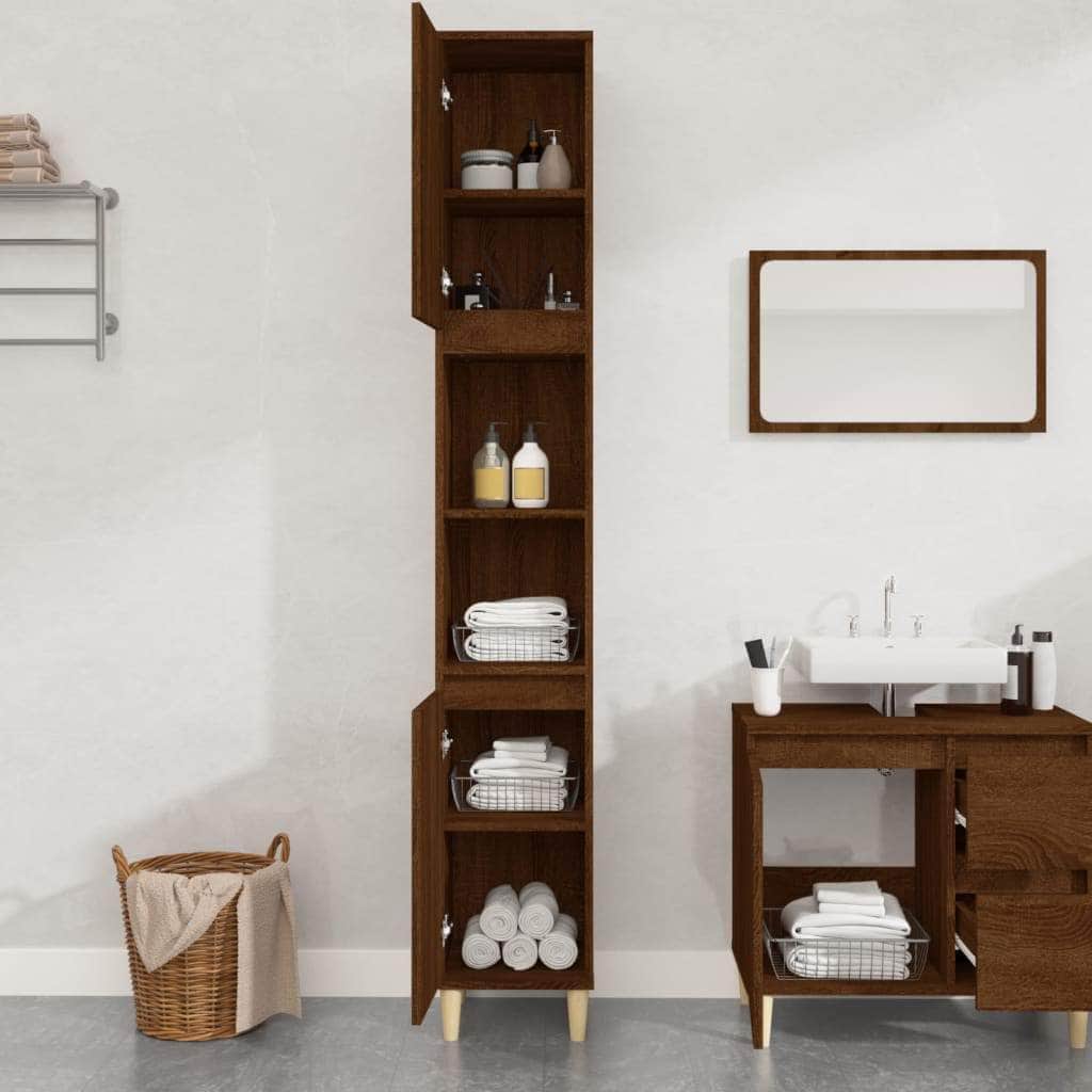 Pure White Engineered Wood Vanity Organizer for Bathrooms