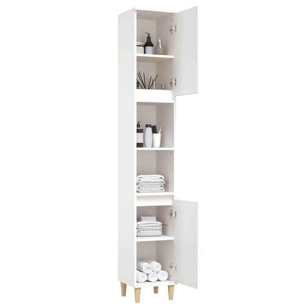 Pure White Engineered Wood Vanity Organizer for Bathrooms