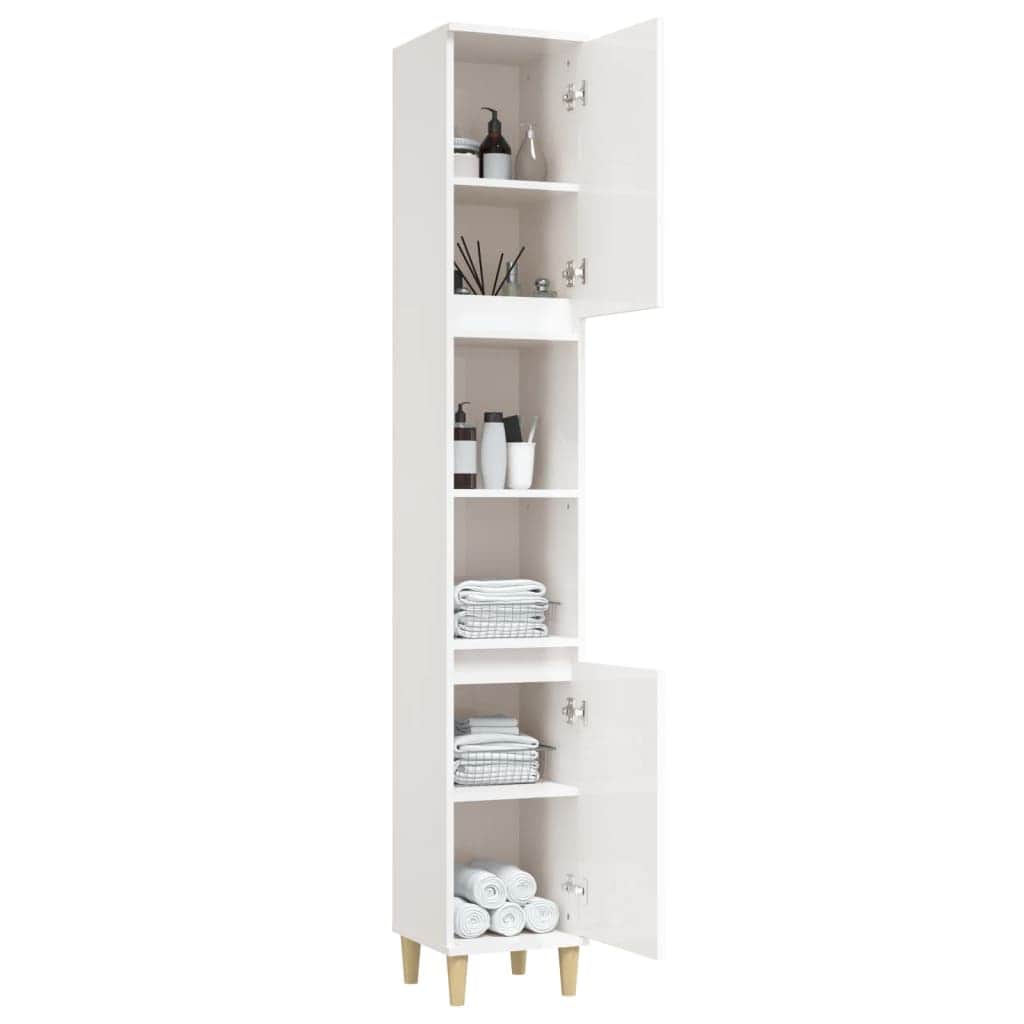 Pure White Engineered Wood Vanity Organizer for Bathrooms