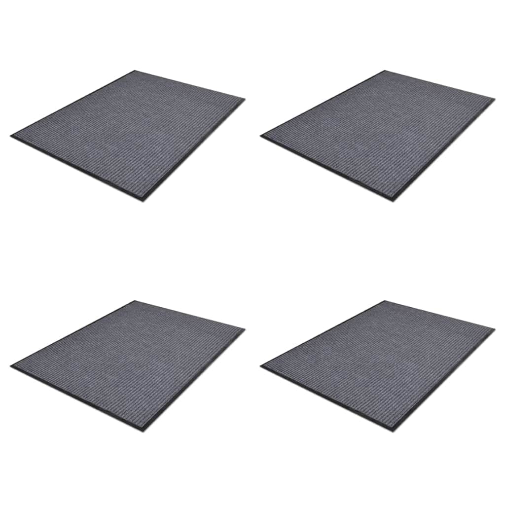 PVC Door Mats 4 pcs Grey - Simple deals