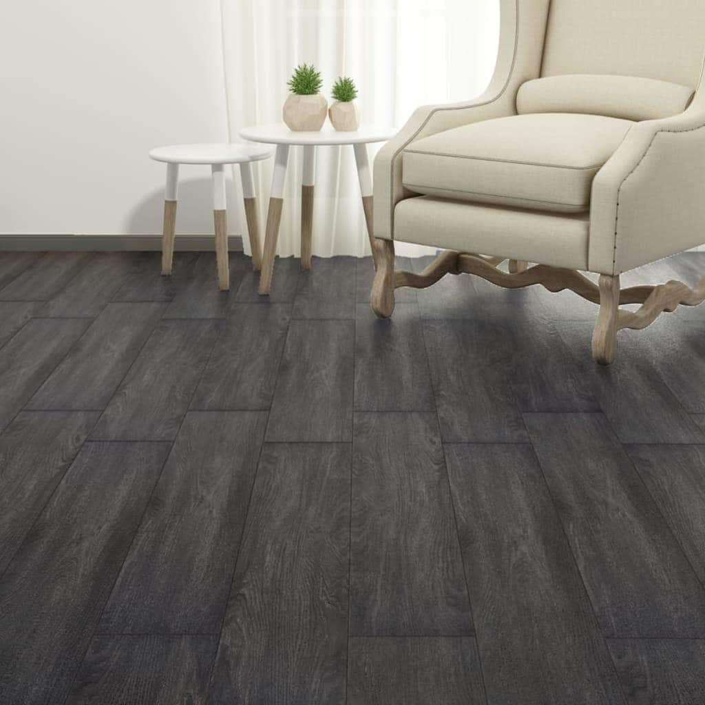 PVC Flooring Planks 5.26 mÂ² 2 mm Black and White