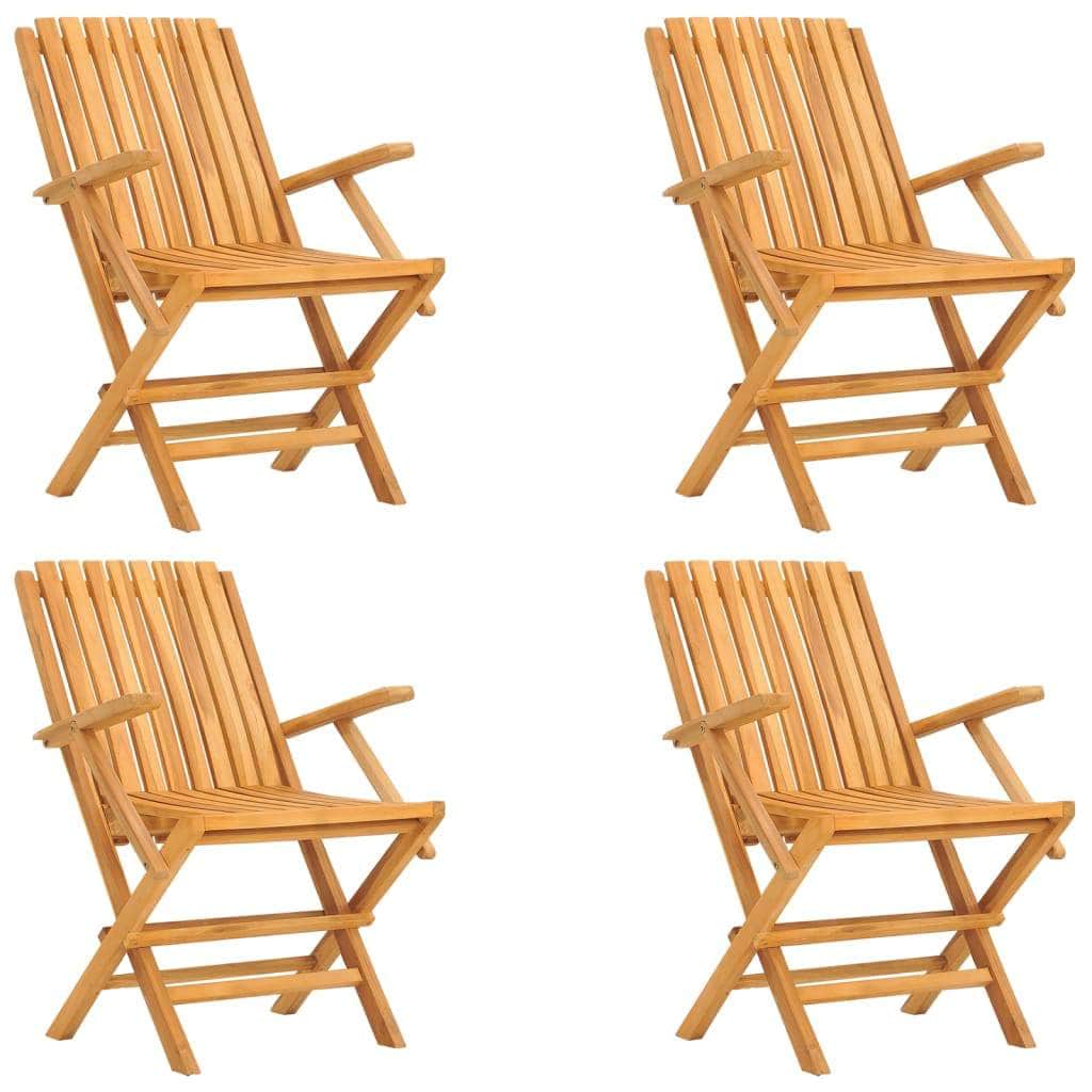 Quartet Elegance: Teak Wood Folding Garden Set