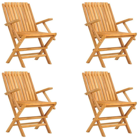 Quartet Elegance: Teak Wood Folding Garden Set