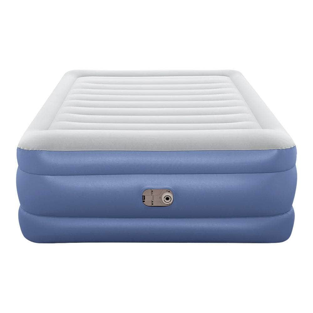 Queen Air Bed Inflatable Mattress Sleeping Mat Battery Built-in Pump