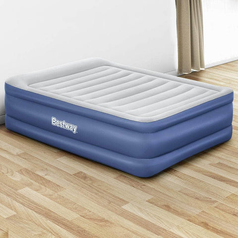 Queen Air Bed Inflatable Mattress Sleeping Mat Battery Built-in Pump