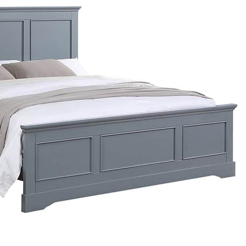 Queen Bed Frame In Solid Wood With Slats Support In Grey Colour