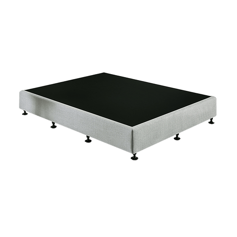 Queen Ensemble Bed Base Platinum Light Grey Linen Fabric Fabric