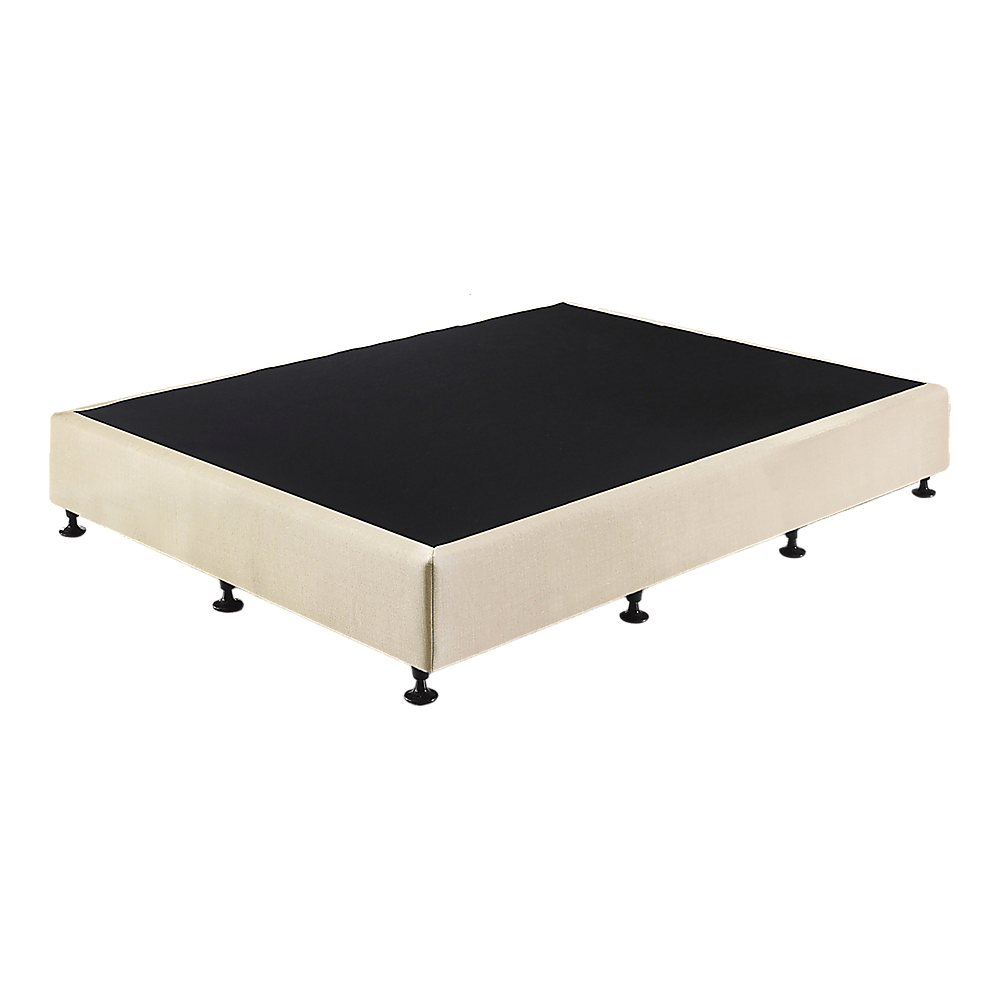 Queen Ensemble Bed Base Platinum Natural Sand Linen Fabric