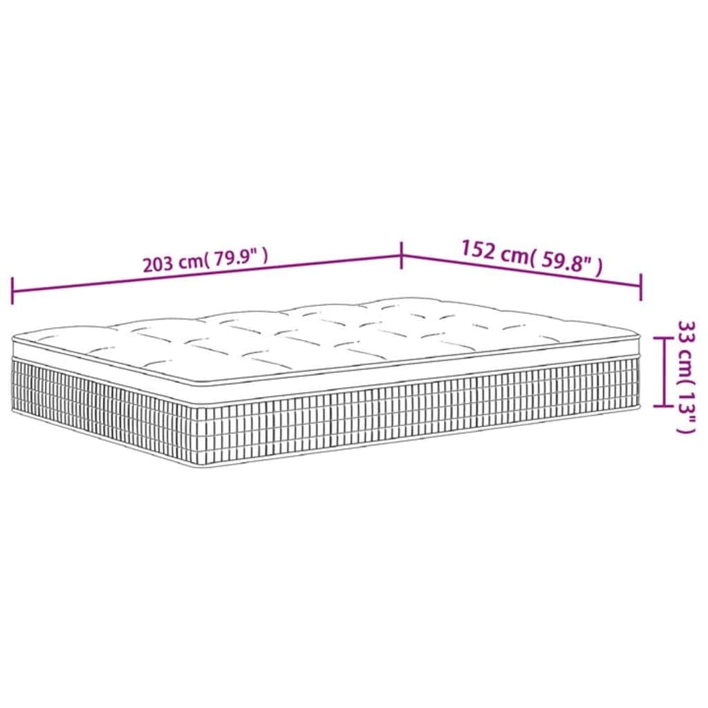 Queen Medium Plus Pocket Spring Mattress Fabric with Foam & 7-Zone Support