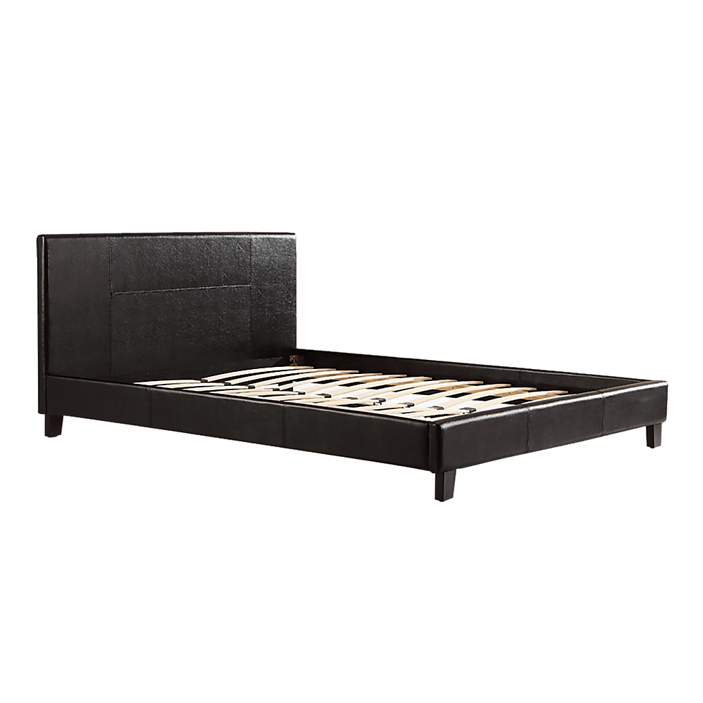 Queen PU Leather Bed Frame Black