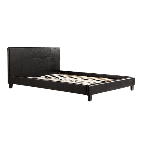 Queen Pu Leather Bed Frame Black