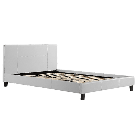 Queen Pu Leather Bed Frame White