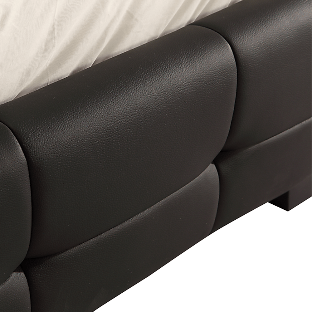 Queen Pu Leather Deluxe Bed Frame Black