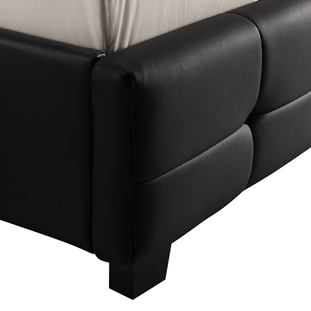 Queen Pu Leather Deluxe Bed Frame Black