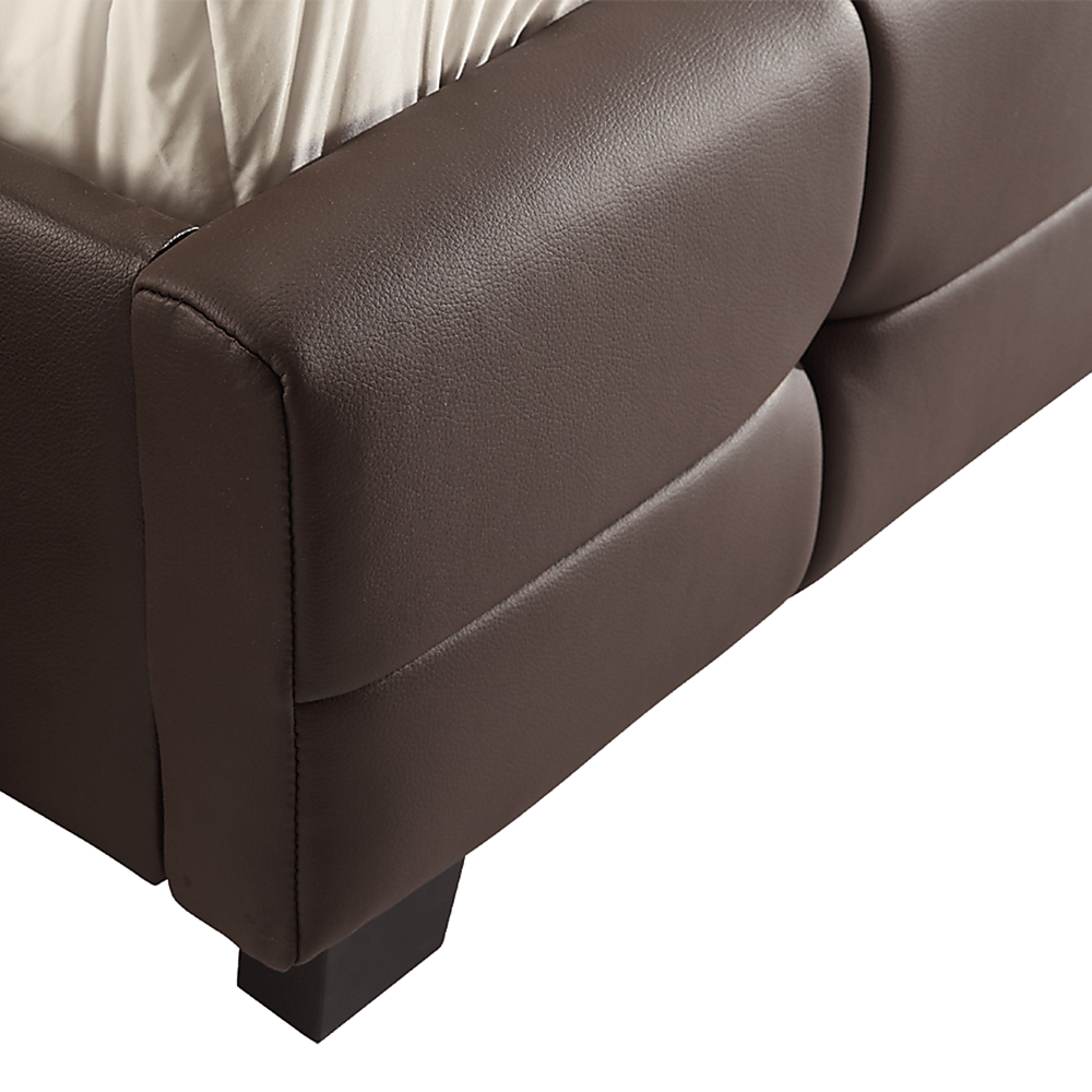 Queen Pu Leather Deluxe Bed Frame Brown