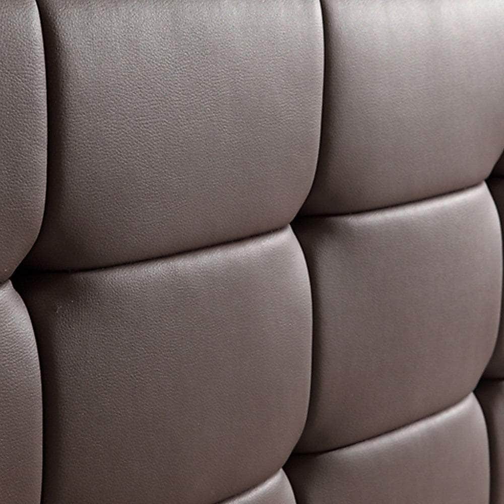Queen Pu Leather Deluxe Bed Frame Brown