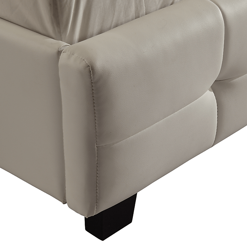 Queen Pu Leather Deluxe Bed Frame White