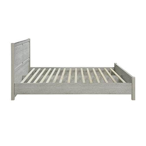Queen Wooden-Look Bed Frame MDF White Ash with Sturdy Slat Base