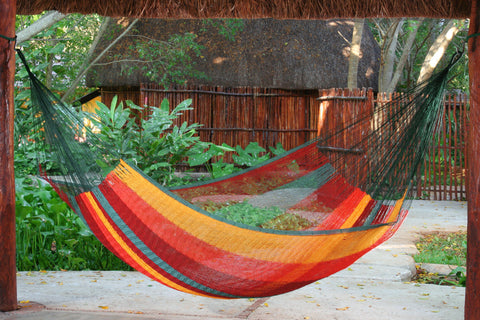 Queen Size Cotton Mexican Hammock in Imperial Color
