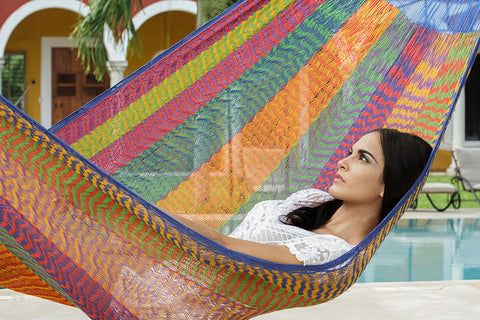 Queen Size Cotton Mexican Hammock in Mexicana Colour