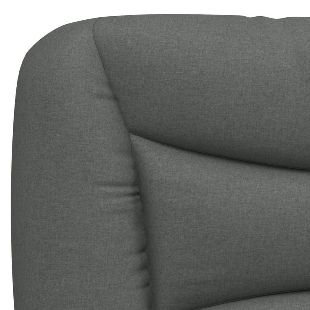 Queen Size Fabric Bed Frame with Headboard Dark Grey\Black