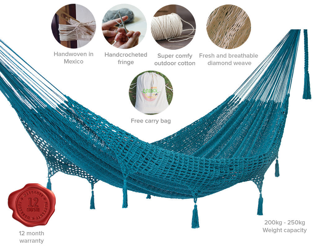 Queen Size Outdoor Cotton Mexican Hammock In Bondi
