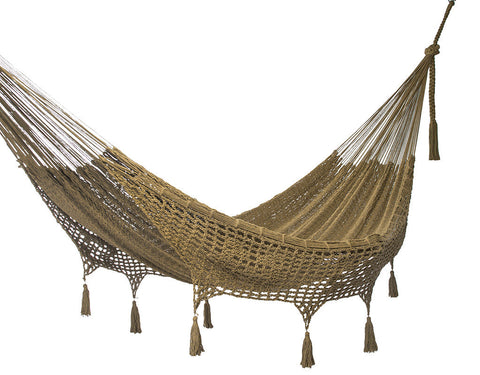 Outdoor Undercover Cotton Hammock Queen Size Cedar