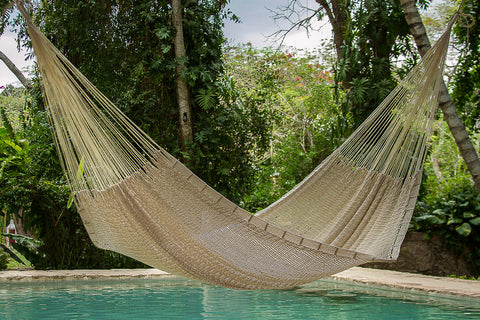 Queen Size Outdoor Cotton Mexican Hammock In Marble Colour