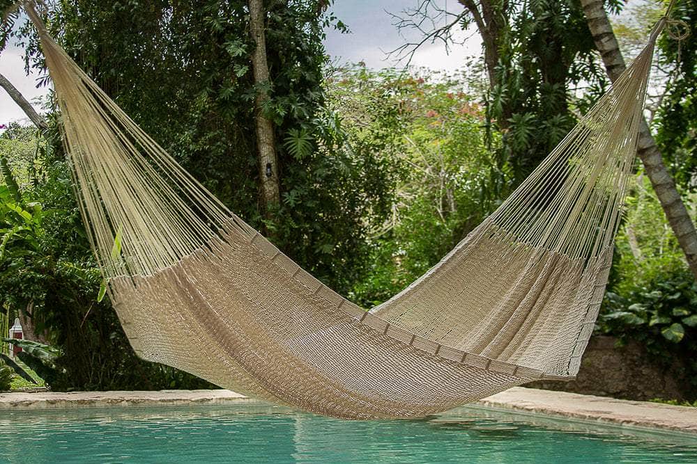 Queen Size Outdoor Cotton Mexican Hammock In Marble Colour