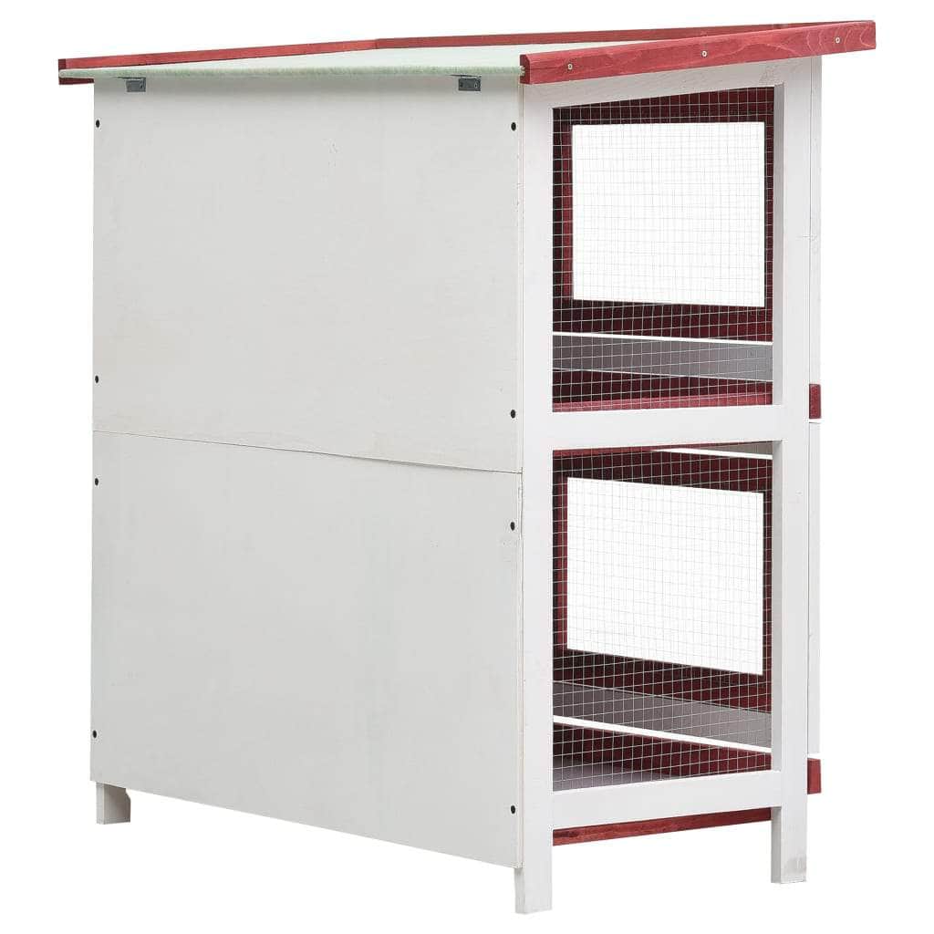 Rabbit Hutch 4 Doors Red Wood