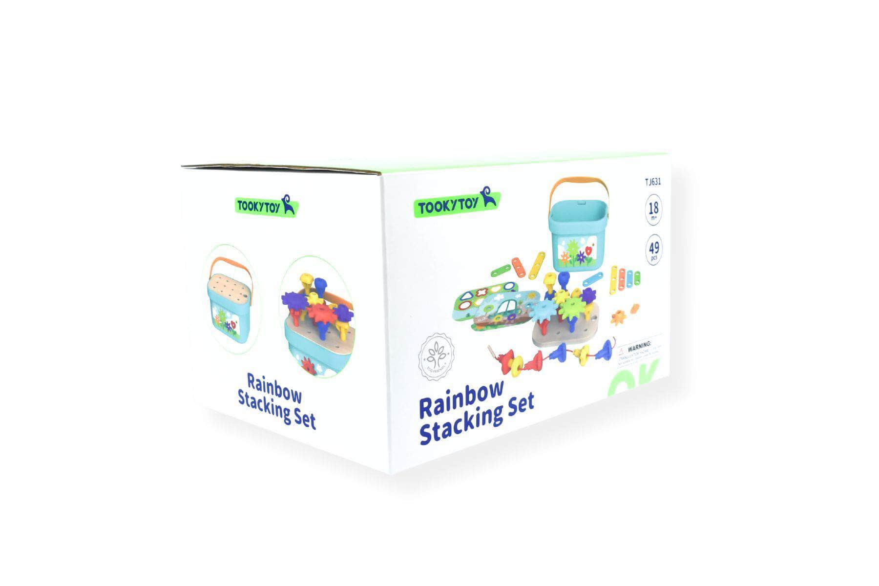 Rainbow Pegs And Cogs Stacking And Lacing Set