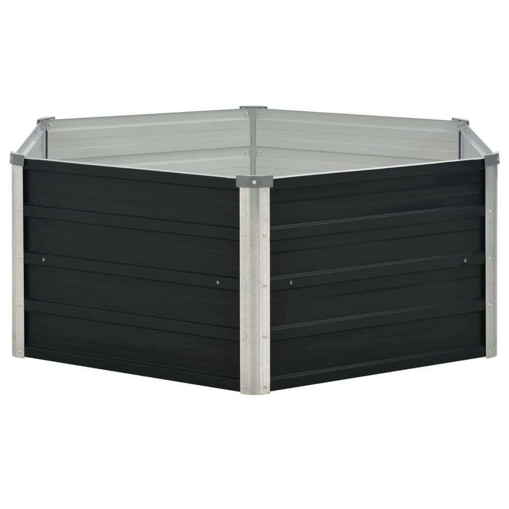 Raised Garden Bed Anthracite Galvanised Steel