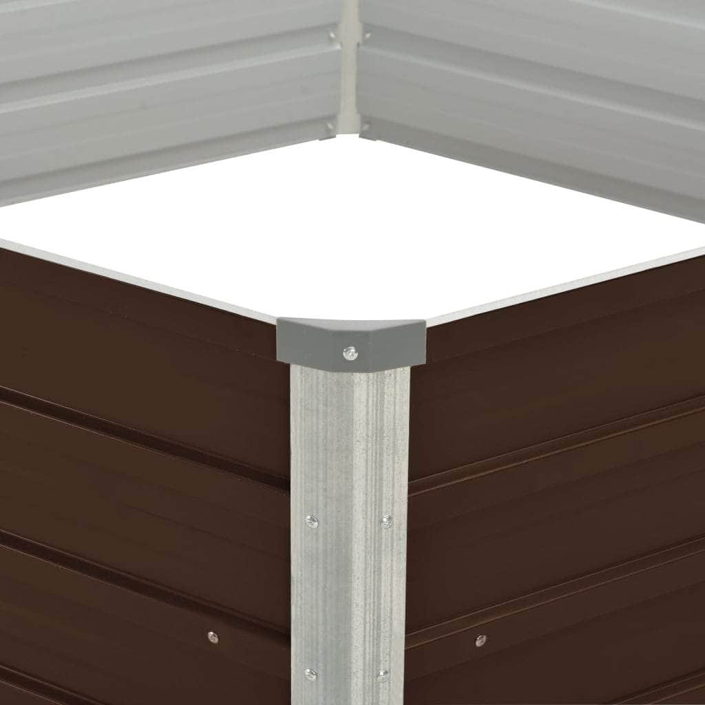 Raised Garden Bed Brown Galvanised Steel
