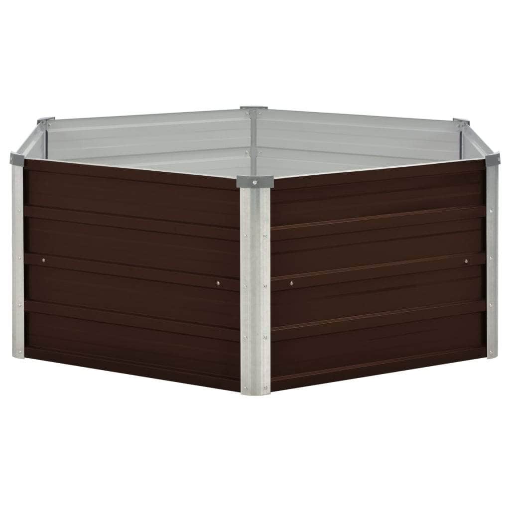 Raised Garden Bed Brown Galvanised Steel