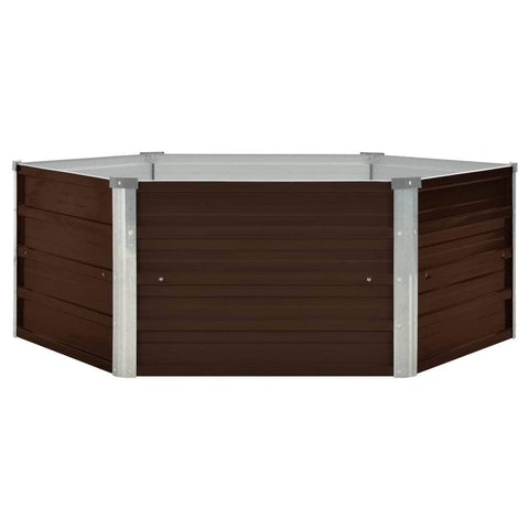 Raised Garden Bed Brown Galvanised Steel
