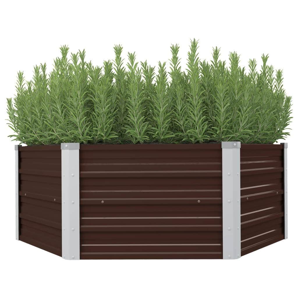 Raised Garden Bed Brown Galvanised Steel