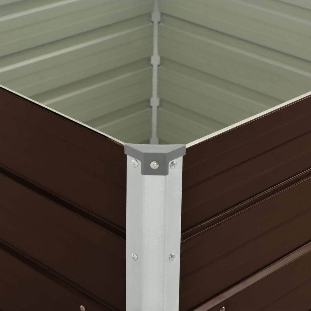 Raised Garden Bed Brown Galvanised Steel