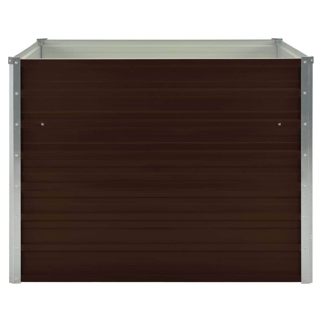 Raised Garden Bed Brown Galvanised Steel