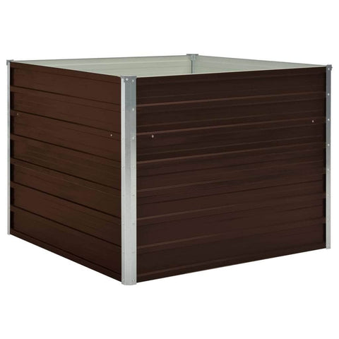 Raised Garden Bed Brown Galvanised Steel
