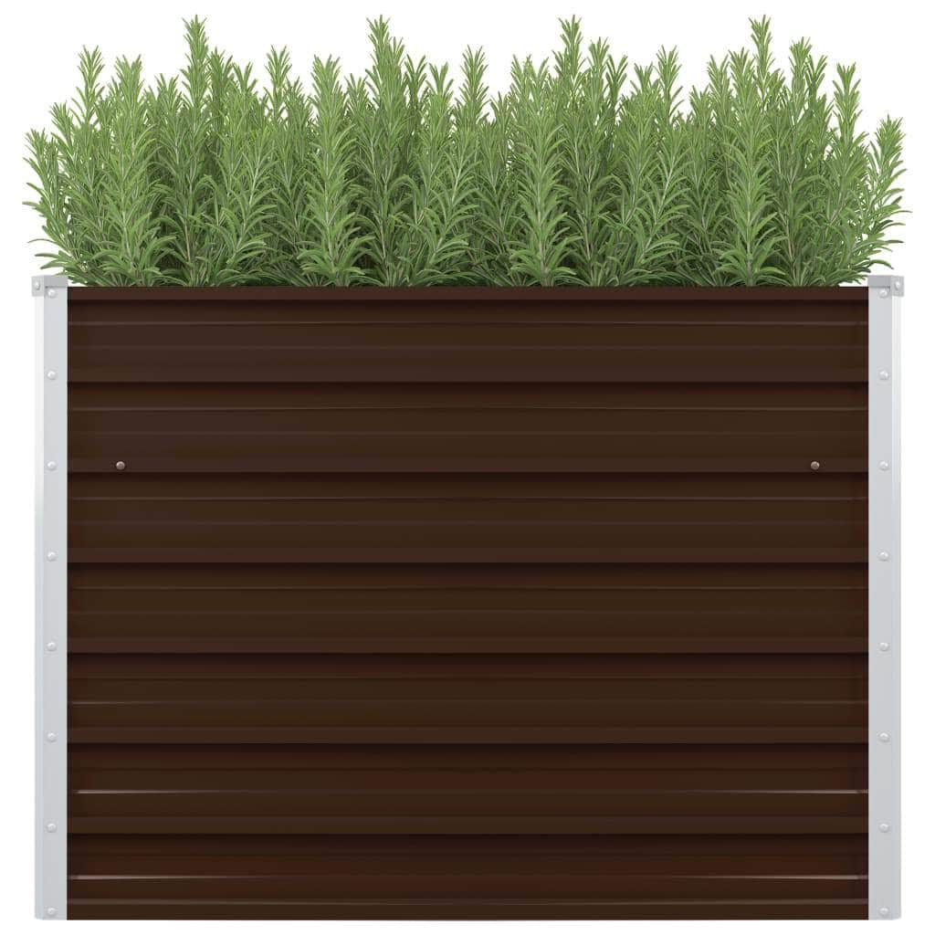 Raised Garden Bed Brown Galvanised Steel