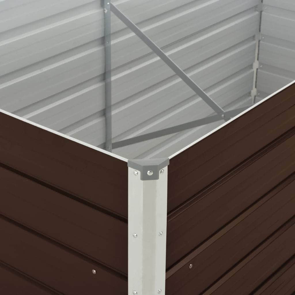 Raised Garden Bed Brown Galvanised Steel