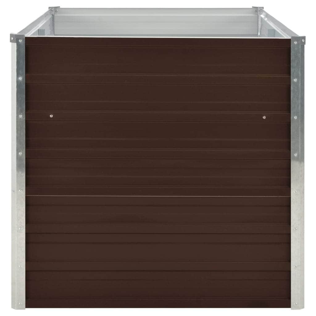 Raised Garden Bed Brown Galvanised Steel