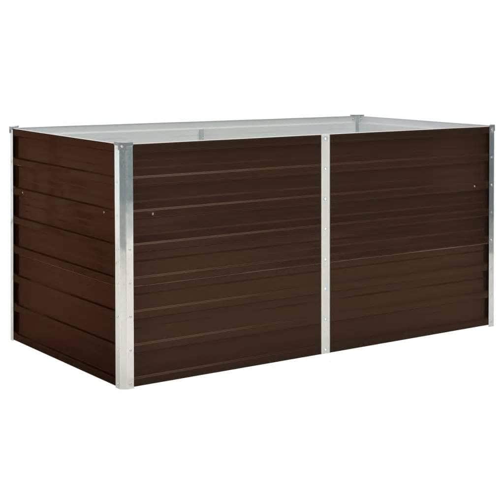 Raised Garden Bed Brown Galvanised Steel
