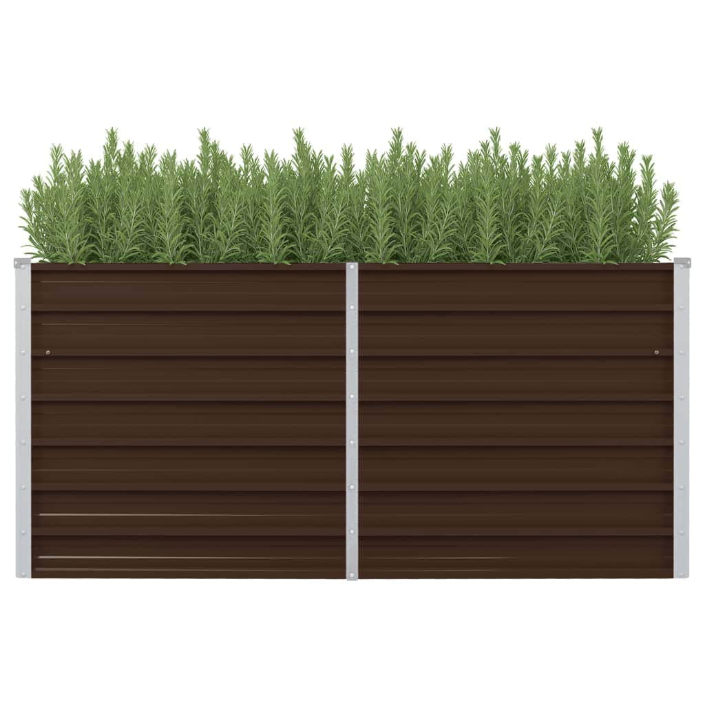 Raised Garden Bed Brown Galvanised Steel