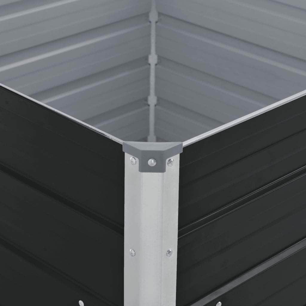 Raised Garden Bed Galvanised Steel Brown