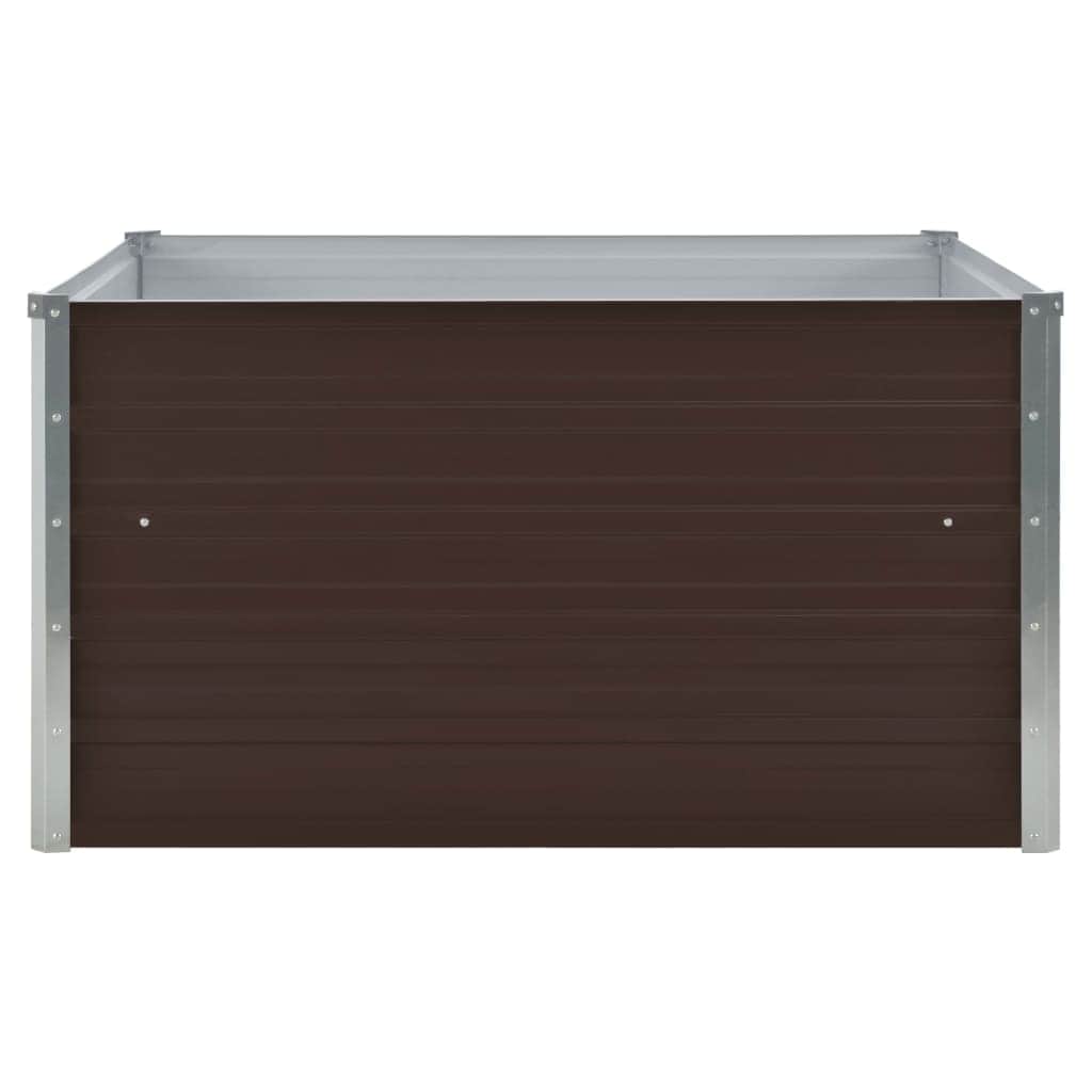 Raised Garden Bed Galvanised Steel Brown