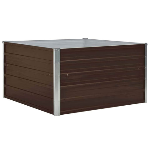 Raised Garden Bed Galvanised Steel Brown