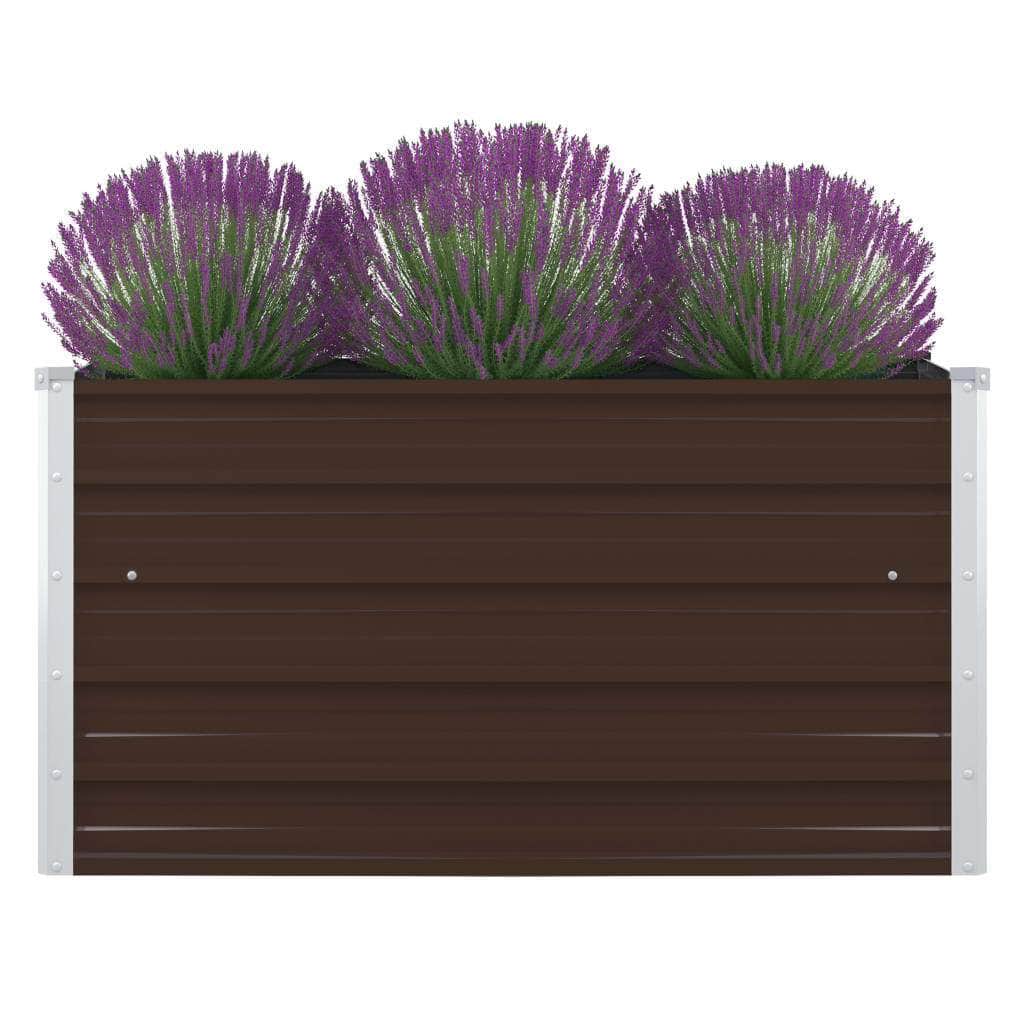Raised Garden Bed Galvanised Steel Brown