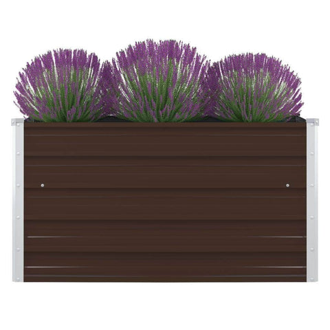 Raised Garden Bed Galvanised Steel Brown