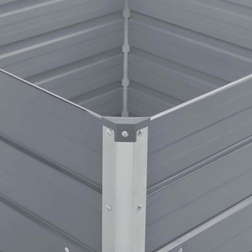 Raised Garden Bed - Galvanised Steel Grey - Simple deals
